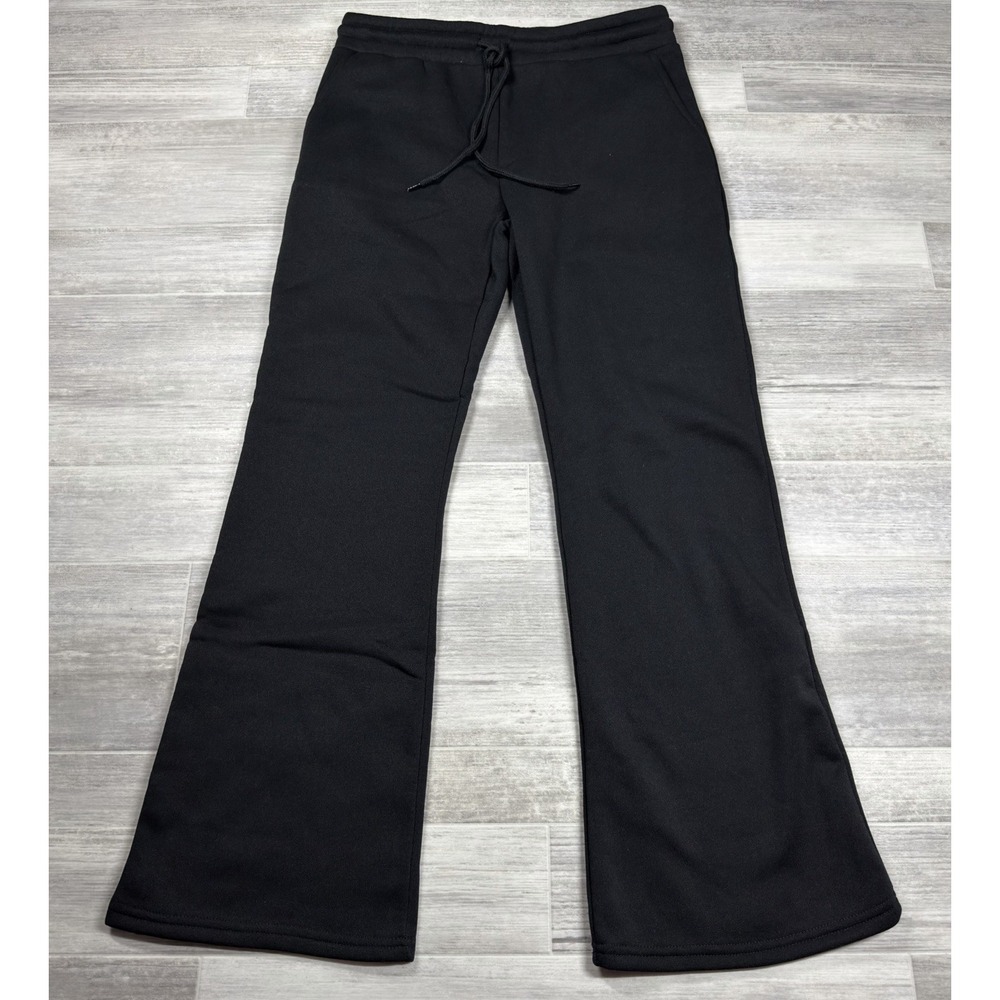 FASHION NOVA CANDICE PETITE LOUNGE FLARE BLACK PANTS WOMEN'S LARGE NWT